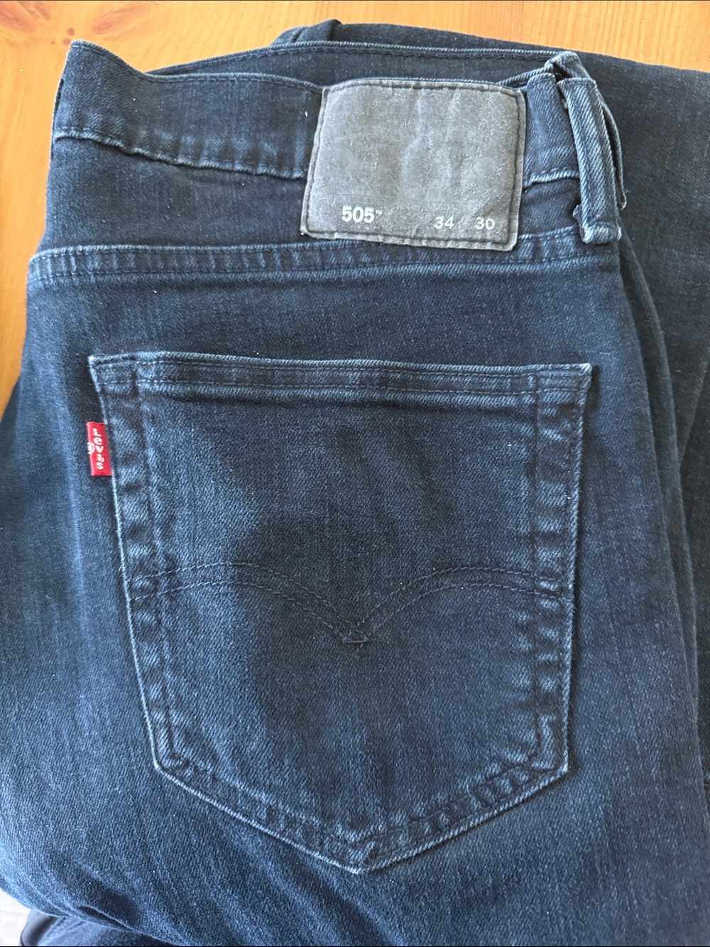 Levi's Men's Straight Jeans in Dark Blue Denim with slight stretch.